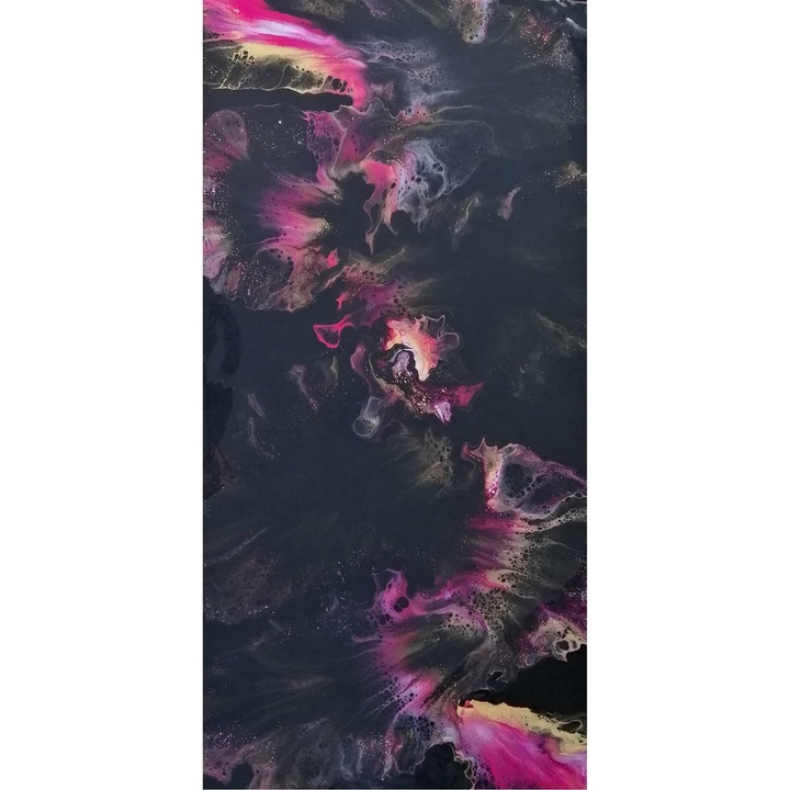 Tablou pictat manual, Dark Mind, Canvas pe sasiu lat de lemn, 40 x 80 cm, Multicolor, Abstract