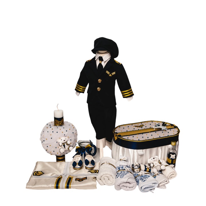 Set botez trusou baieti, Licurici Bebe, nou nascuti, 0-3 luni, Pilot