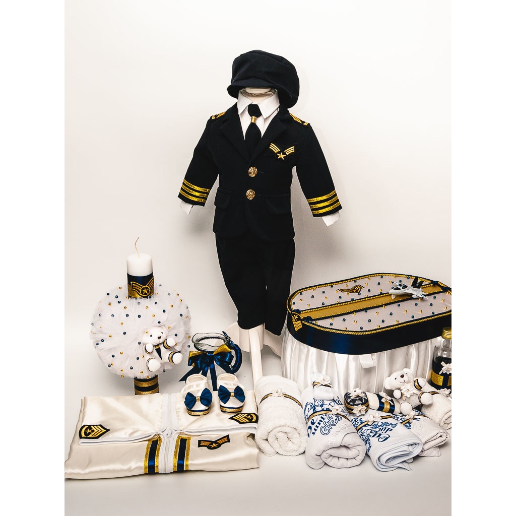 Set botez trusou baieti, Licurici Bebe, 6-9 luni, Pilot