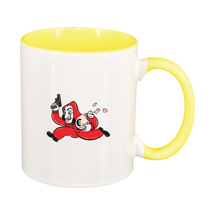 Cana La Casa De Papel, interior galben, 330ml, D1481