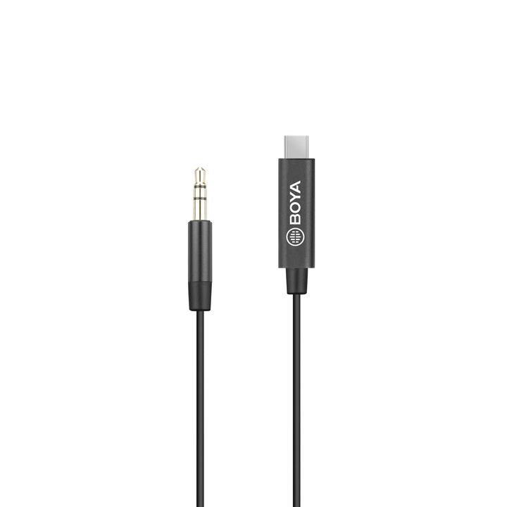BOYA BY-K2 audio kábel USB C 3.5mm Fekete