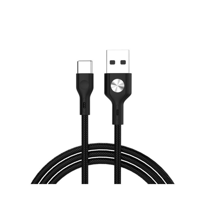 Cablu USB Type C CD leather negru Golf GC-60t