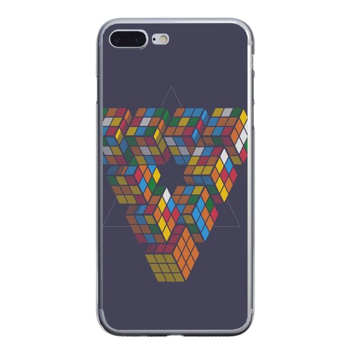 Husa silicon albastra iPhone 8 plus Rubic World