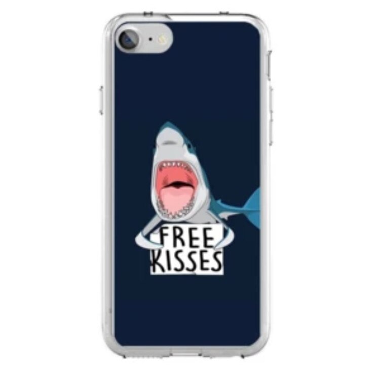 Husa silicon neagra iPhone 7 Free Kisses