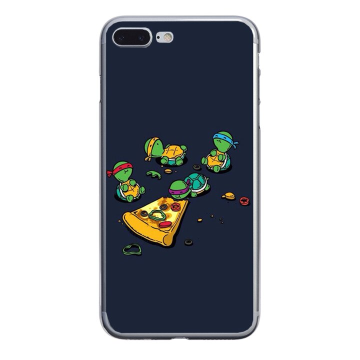 Husa silicon neagra iPhone 8 plus Ninja Turtle