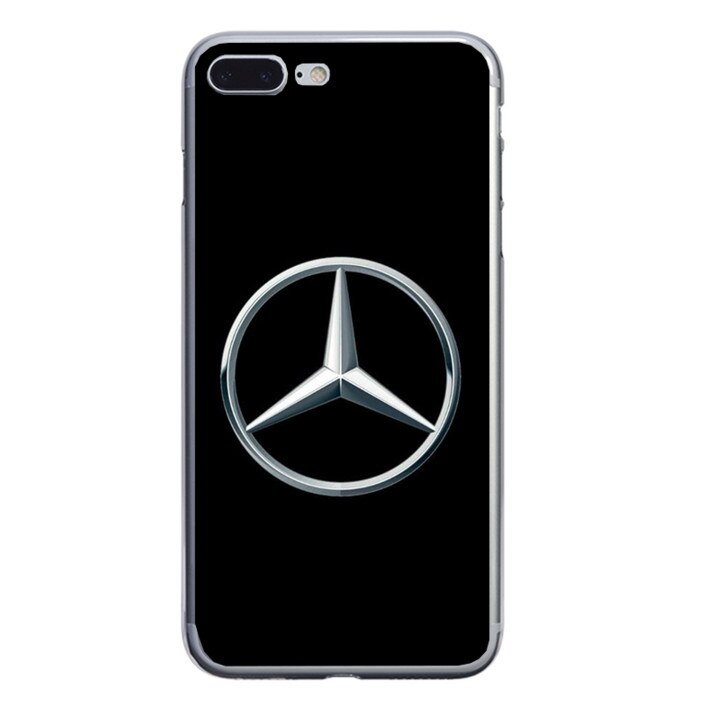 Husa silicon neagra iPhone 7 plus Mercedes Logo