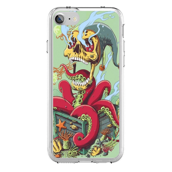 Husa silicon rosie iPhone 8 Kraken