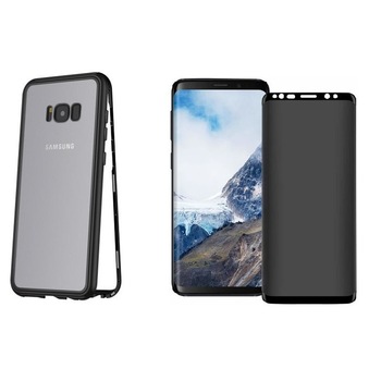 Husa Samsung Galaxy S8 Magnetica cu spate din sticla securizata si folie privacy pentru ecran, MyStyle Perfect Fit Husa Samsung Galaxy S8 Magnetica cu spate din sticla securizata si folie privacy pentru ecran, MyStyle Perfect Fit