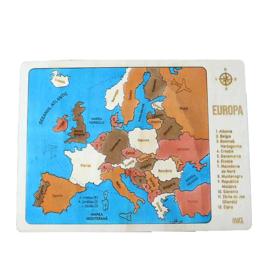 harta europei pe tari Joc Educativ Din Lemn, Gravat, Harta Europei Pe Tari Si Capitale 