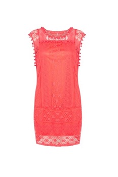 Rochie Plaja cu insertii din Dantela Coral M Rochie Plaja cu insertii din Dantela Coral M