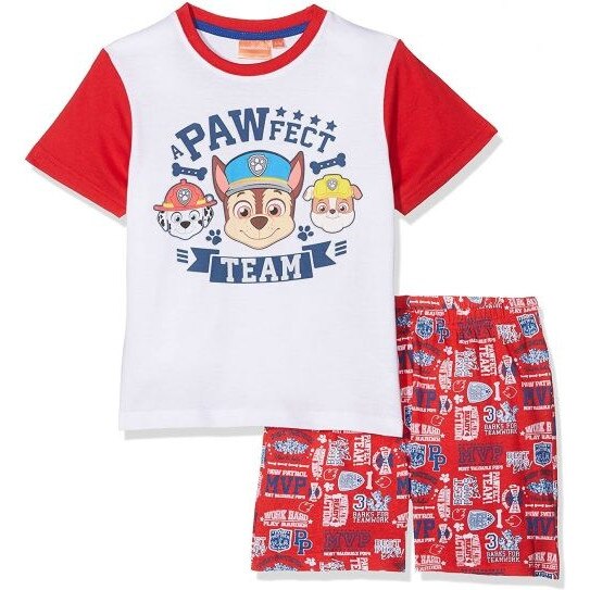 Pijiama maneca scurta Paw Patrol, Team 3976, Rosu