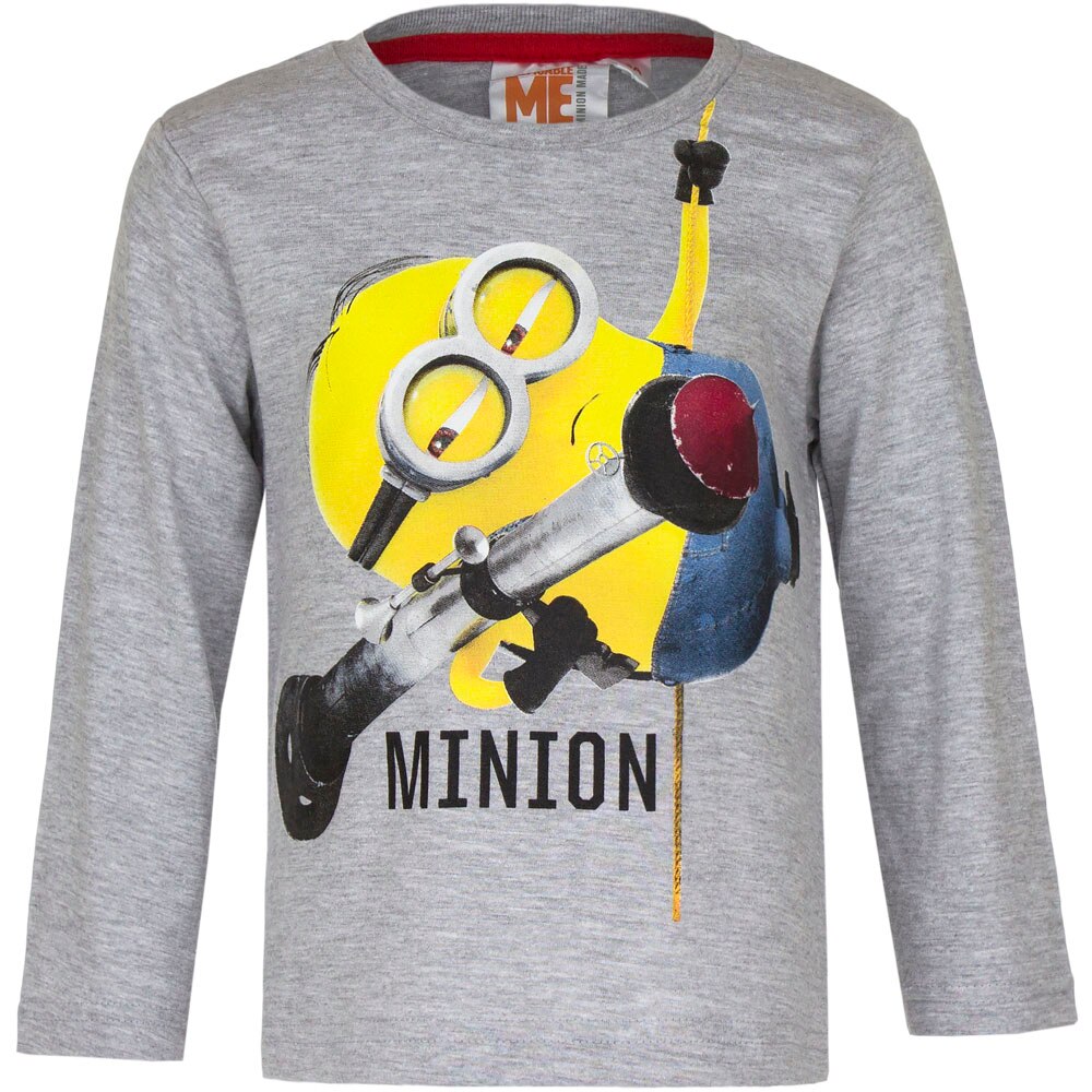 Tricou Minions, maneca lunga, Gri