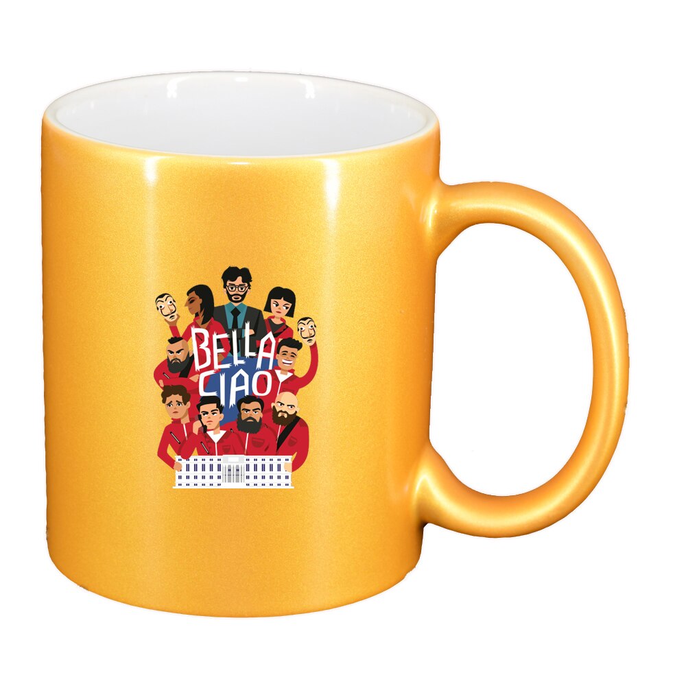 Cana La casa de papel, auriu sidefata, 330ml, D1503