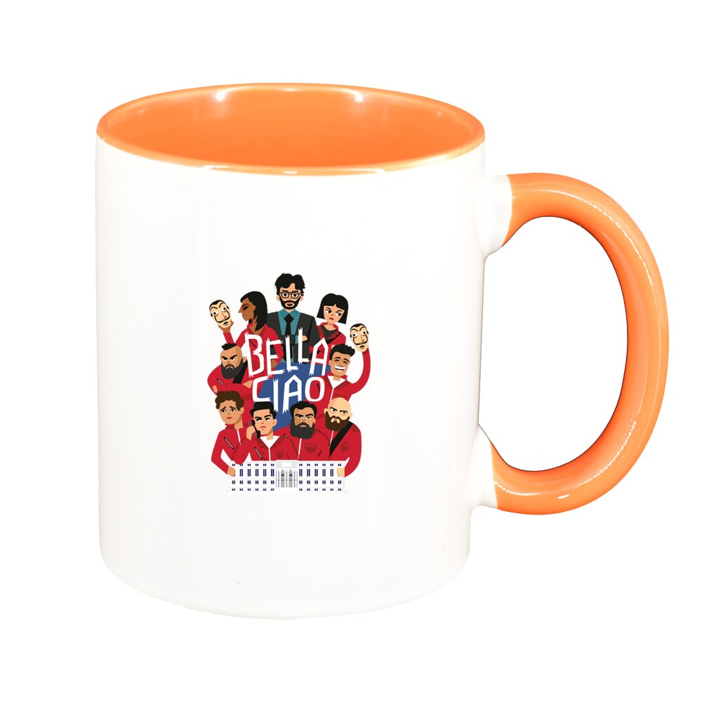 Cana La casa de papel, interior portocaliu, 330ml, D1503