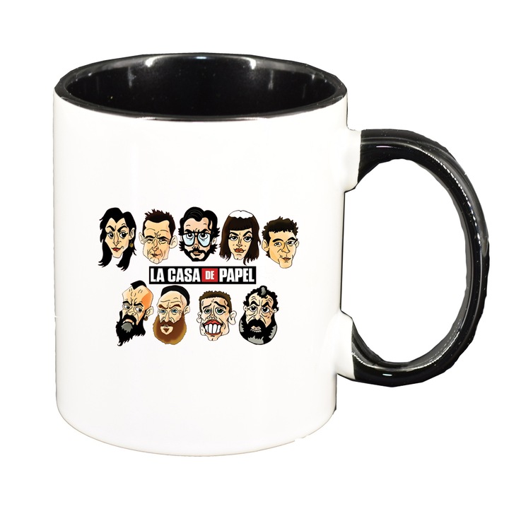 Cana La Casa De Papel, interior negru, 330ml, D1490