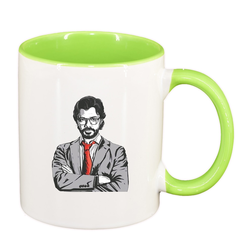 Cana La Casa De Papel, interior verde deschis, 330ml, D1489