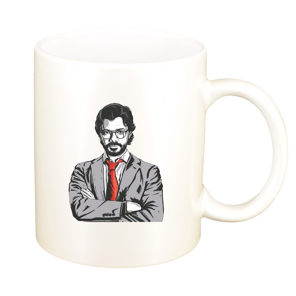 Cana La Casa De Papel, alb sidefata, 330ml, D1489