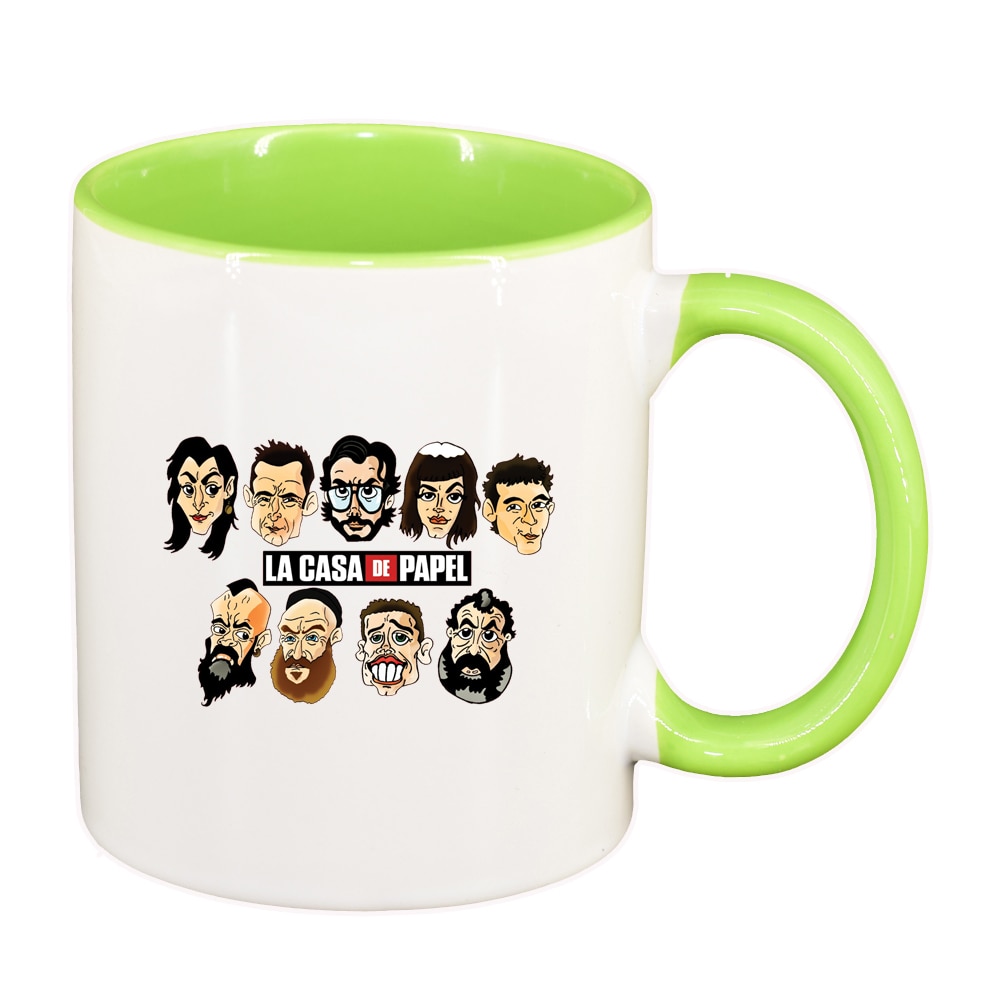 Cana La Casa De Papel, interior verde deschis, 330ml, D1490