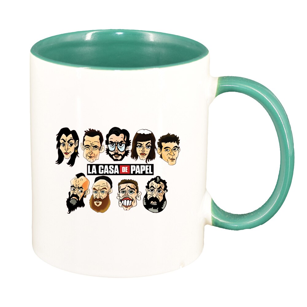 Cana La Casa De Papel, interior verde, 330ml, D1490