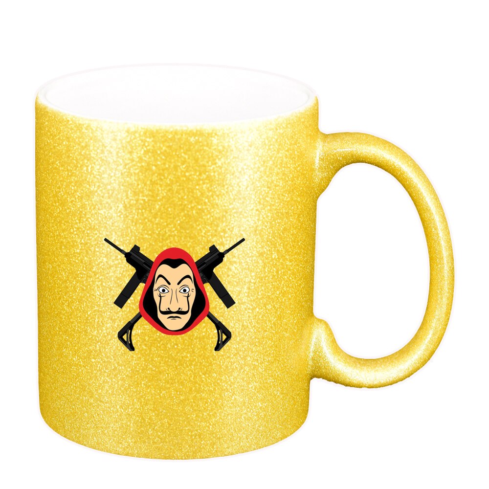 Cana La Casa De Papel, auriu sidefata glitter, 330ml, D1491