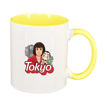 Cana La Casa De Papel, interior galben, 330ml, D1496 Cana La Casa De Papel, interior galben, 330ml, D1496