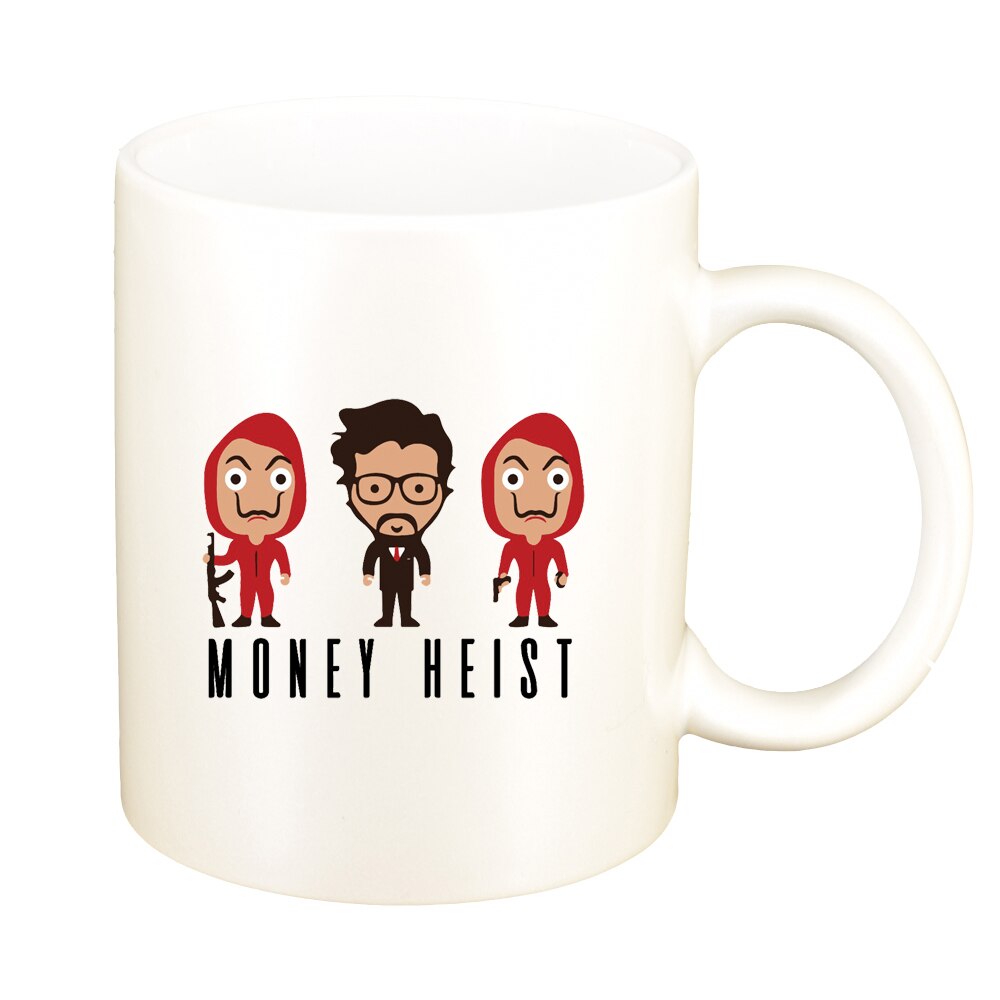 Cana La Casa De Papel, alb sidefata, 330ml, D1492