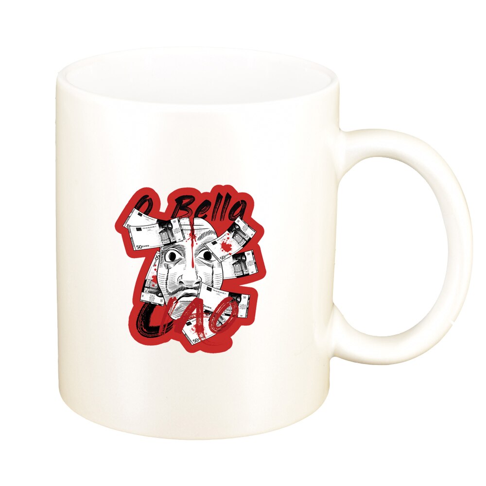 Cana La Casa De Papel, alb sidefata, 330ml, D1494