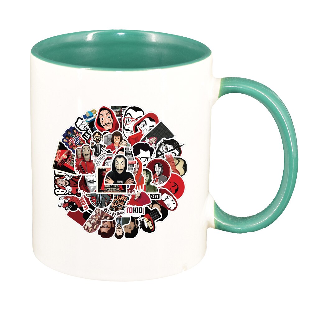 Cana La Casa De Papel, interior verde, 330ml, D1493