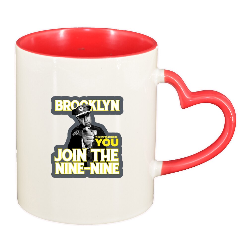 Cana Brooklyne 99, interior rosu, maner inima, 330ml, D1498