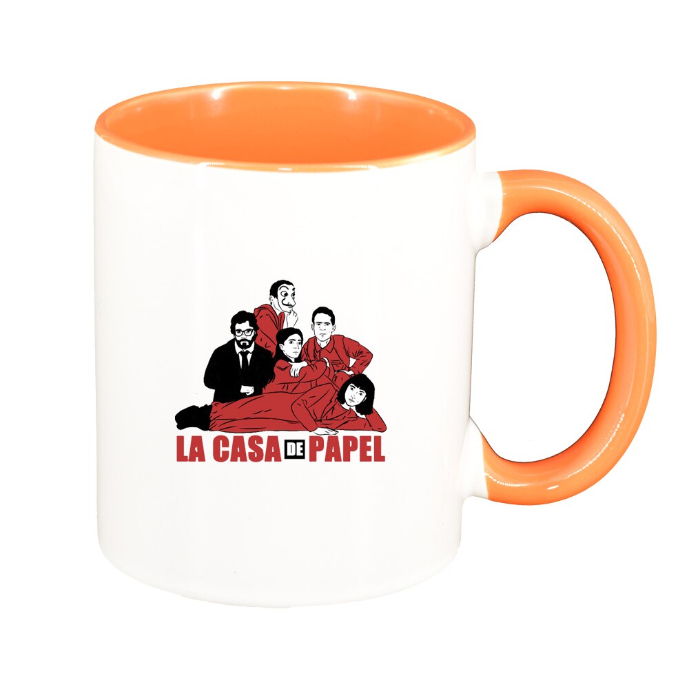 Cana La Casa De Papel, interior portocaliu, 330ml, D1495