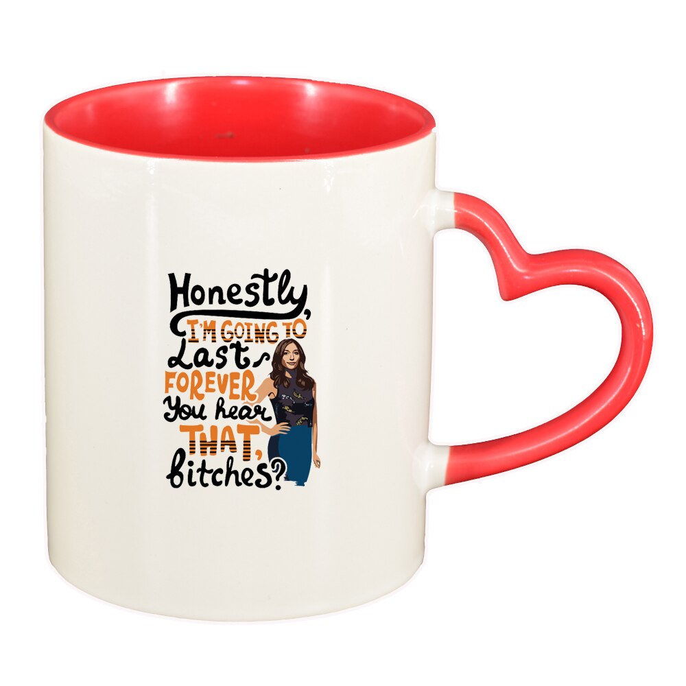 Cana Brooklyne 99, interior rosu, maner inima, 330ml, D1500