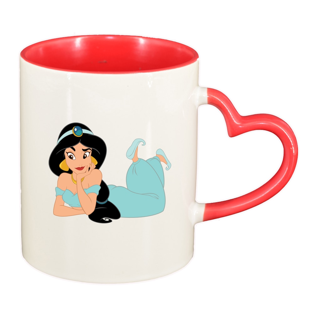 Cana Aladin - Yasmin, interior rosu, maner inima, 330ml, D1506