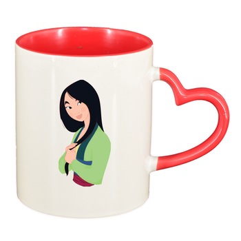 Cana Pocahontas, interior rosu, maner inima, 330ml, D1509 Cana Pocahontas, interior rosu, maner inima, 330ml, D1509