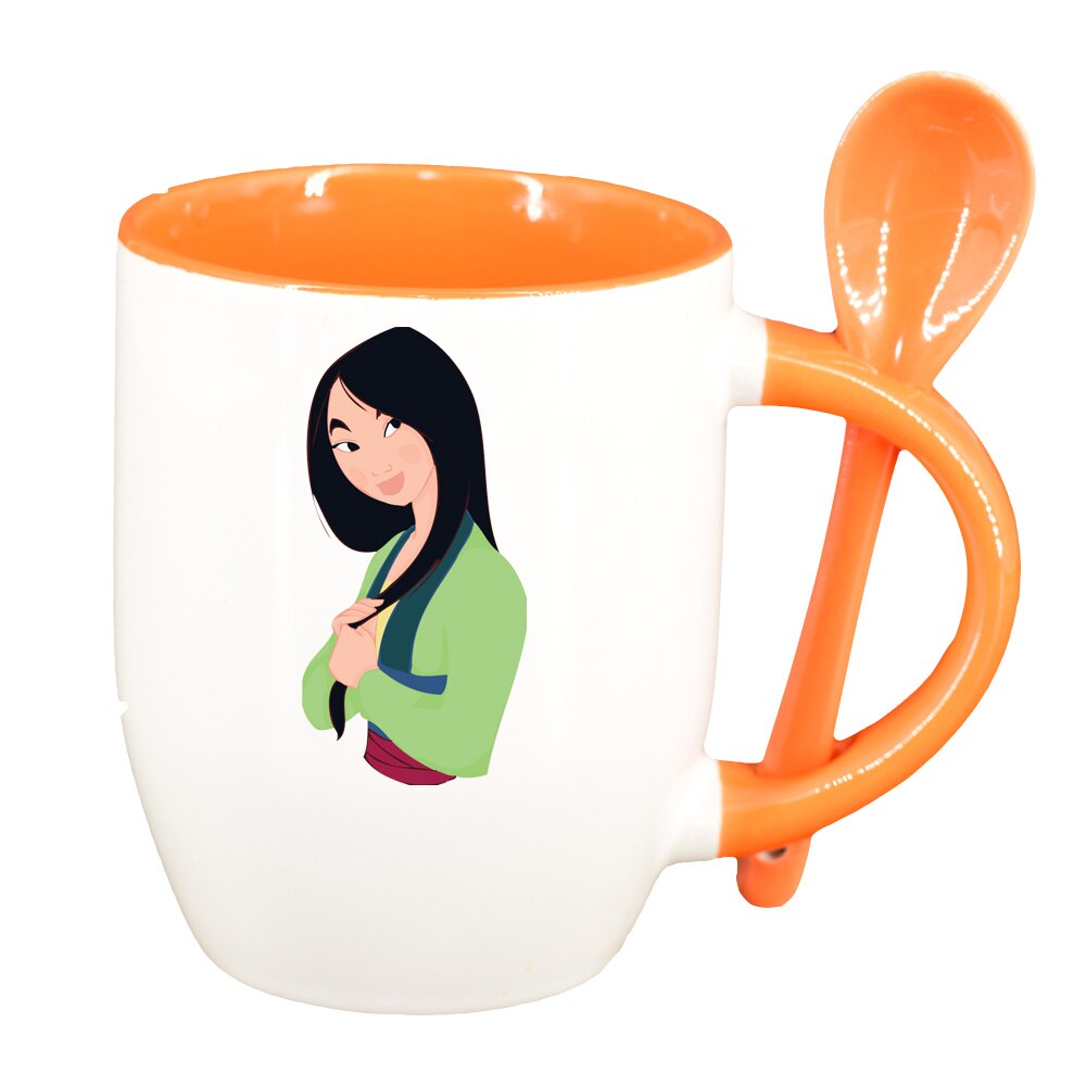 Cana Pocahontas cu lingurita, interior portocaliu, 330ml, D1509