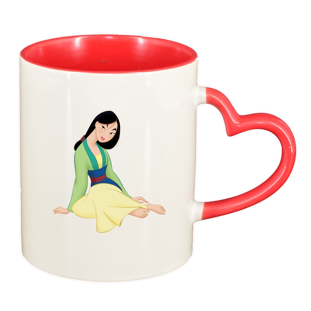 Cana Pocahontas, interior rosu, maner inima, 330ml, D1510