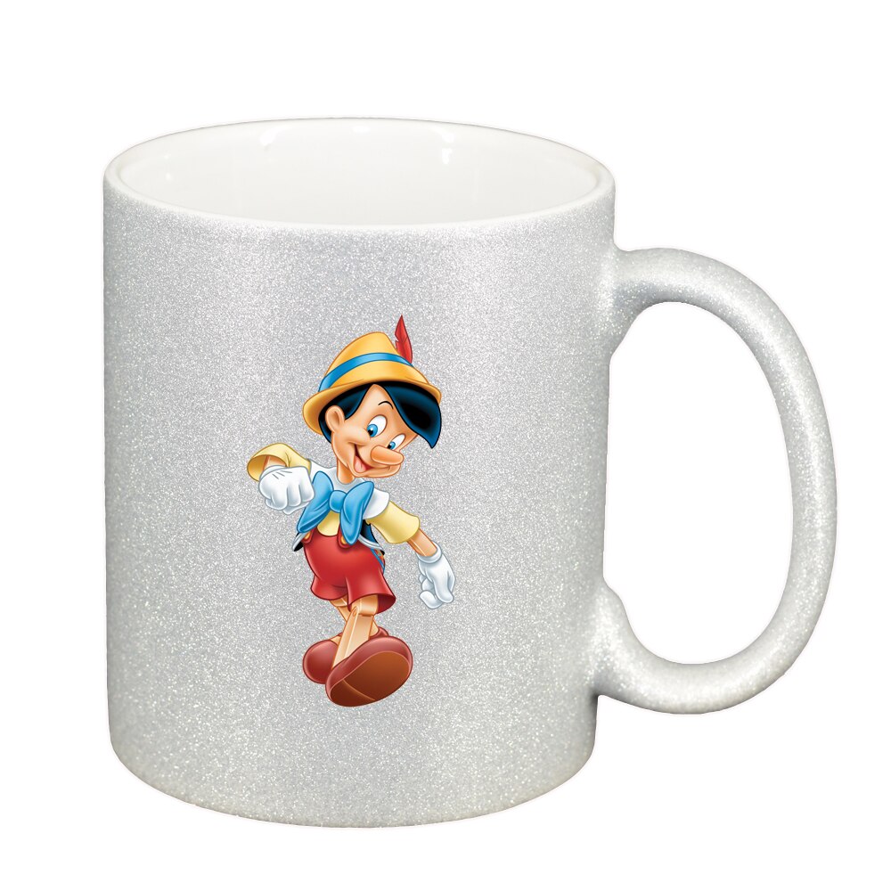 Cana Pinocchio, argintiu sidefata glitter, 330ml, D1511