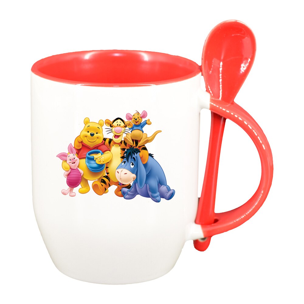 Cana Winnie the pooh cu lingurita, interior rosu, 330ml, D1513