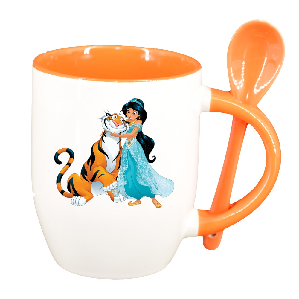Cana Aladin - yasmin cu lingurita, interior portocaliu, 330ml, D1514