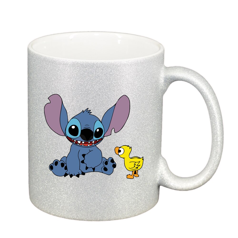 Cana Lilo and stitich, argintiu sidefata glitter, 330ml, D1516