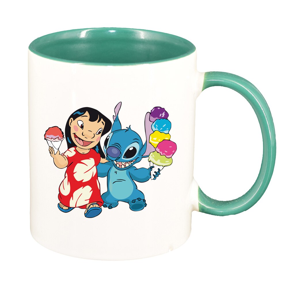 Cana Lilo and stitch, interior verde, 330ml, D1517