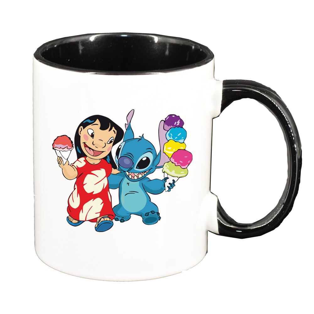 Cana Lilo and stitch, interior negru, 330ml, D1517