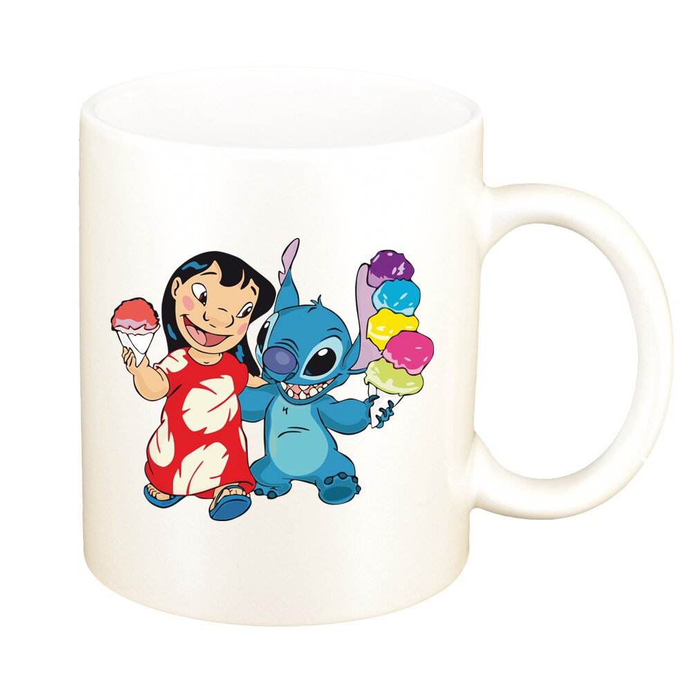Cana Lilo and stitch, alb sidefata, 330ml, D1517