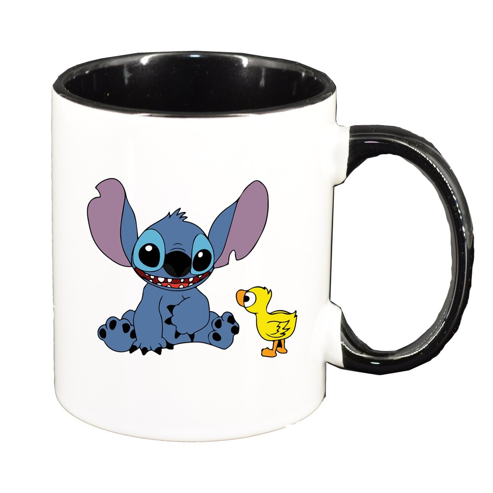 Cana Lilo and stitich, interior negru, 330ml, D1516