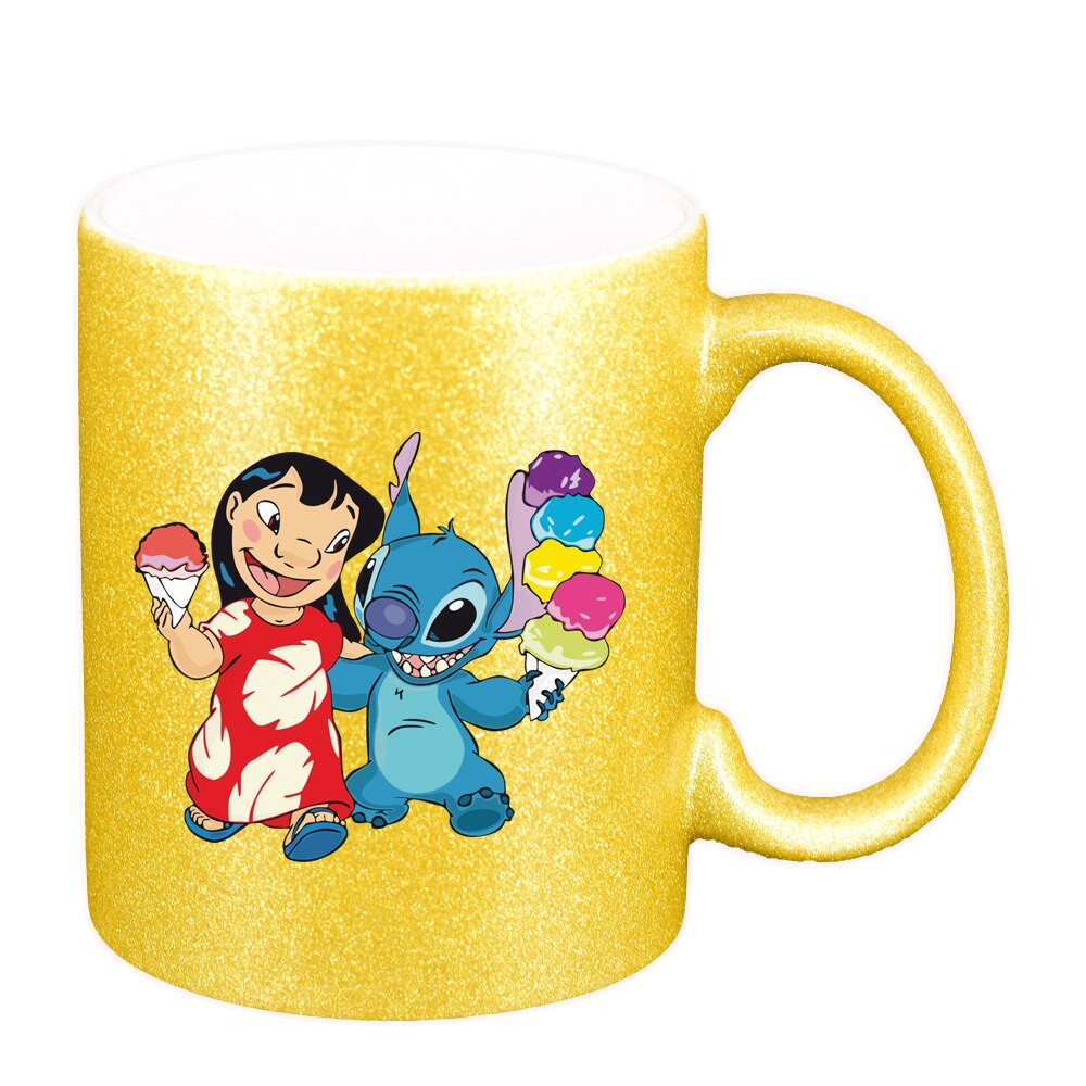 Cana Lilo and stitch, auriu sidefata glitter, 330ml, D1517