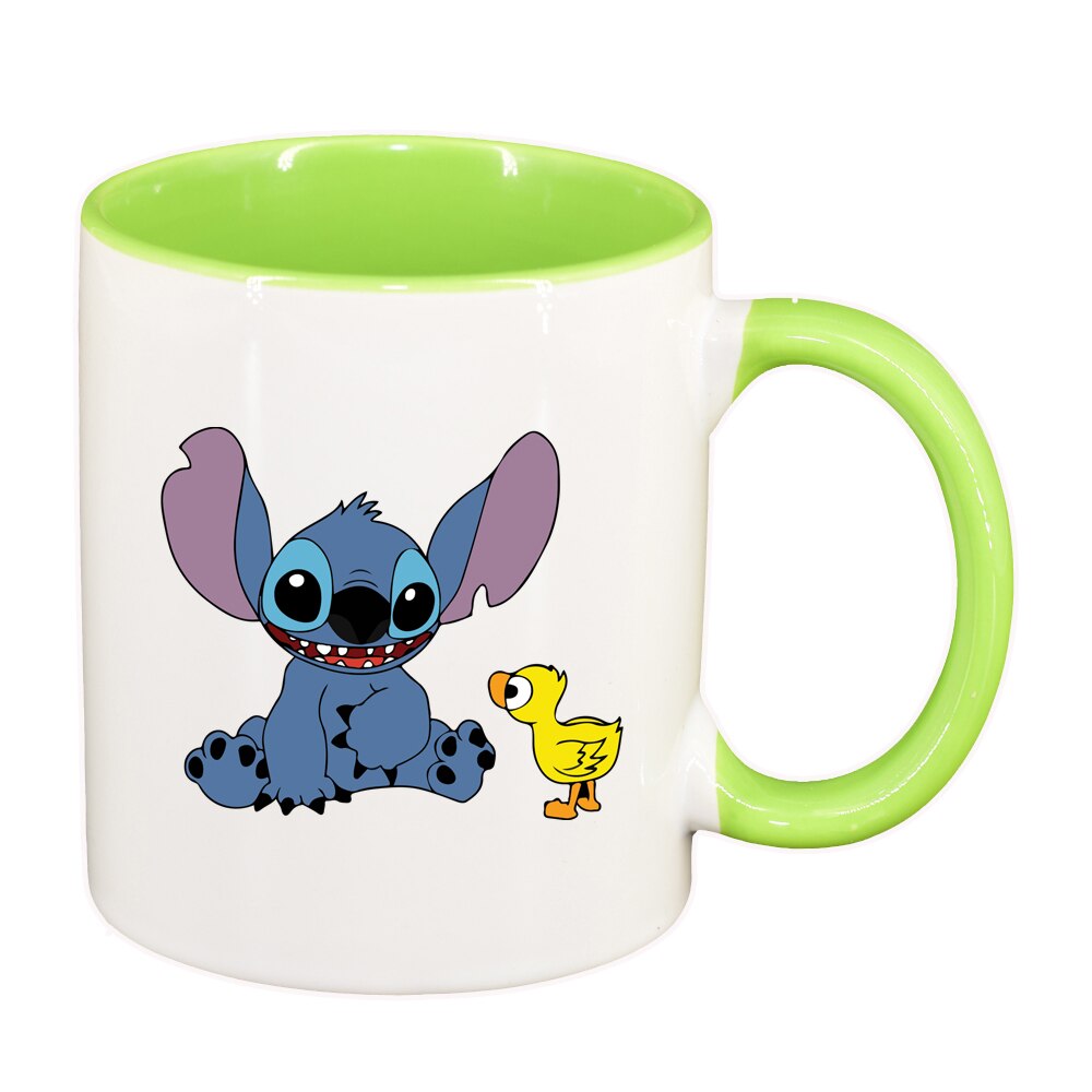 Cana Lilo and stitich, interior verde deschis, 330ml, D1516