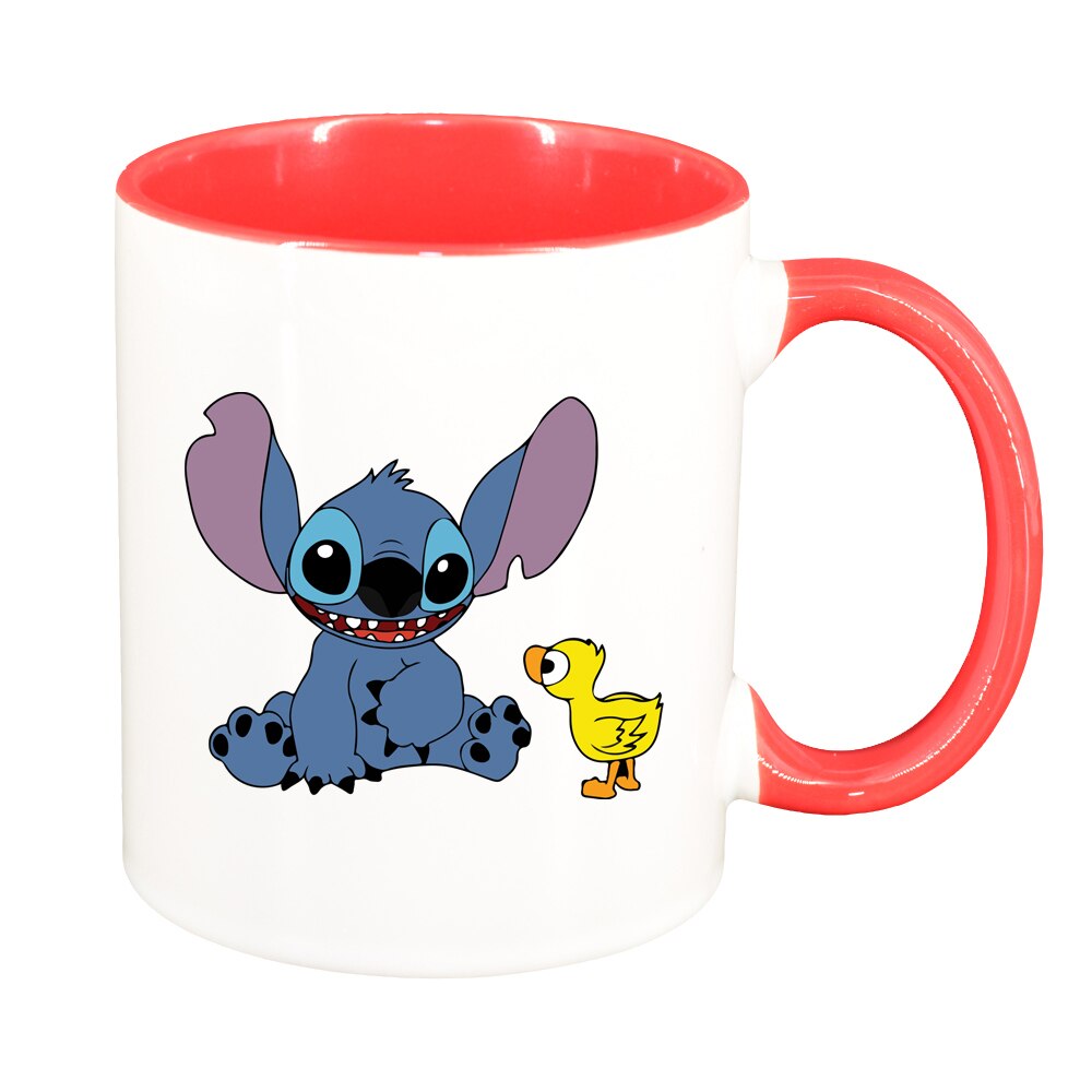 Cana Lilo and stitich, interior rosu, 330ml, D1516