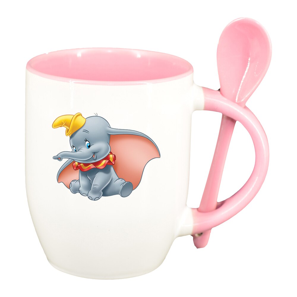 Cana Dumbo cu lingurita, interior roz, 330ml, D1520