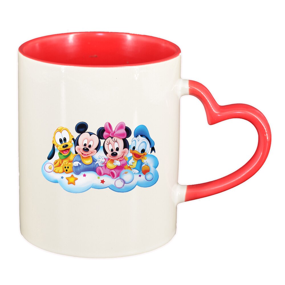 Cana Baby Star, interior rosu, maner inima, 330ml, D1521