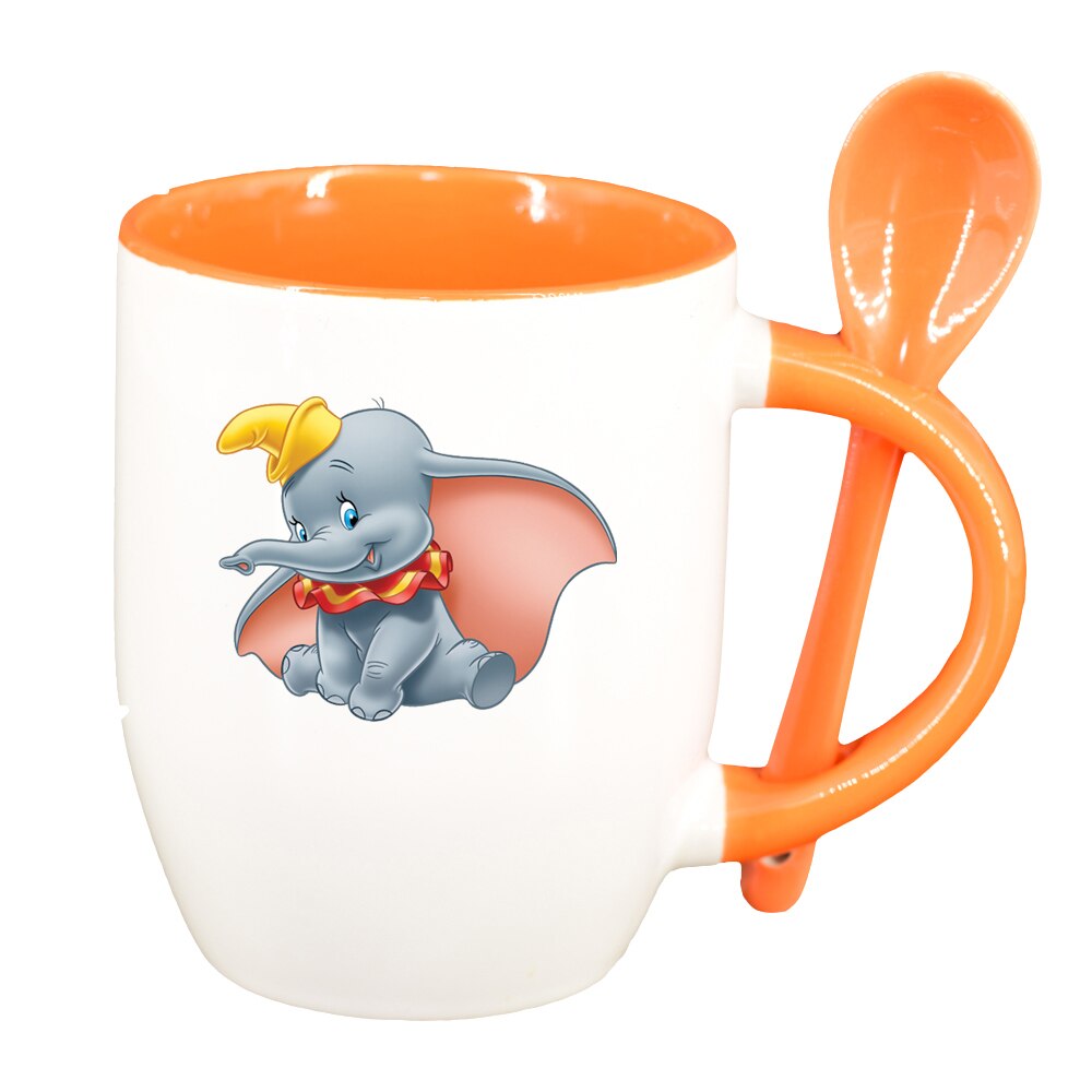 Cana Dumbo cu lingurita, interior portocaliu, 330ml, D1520