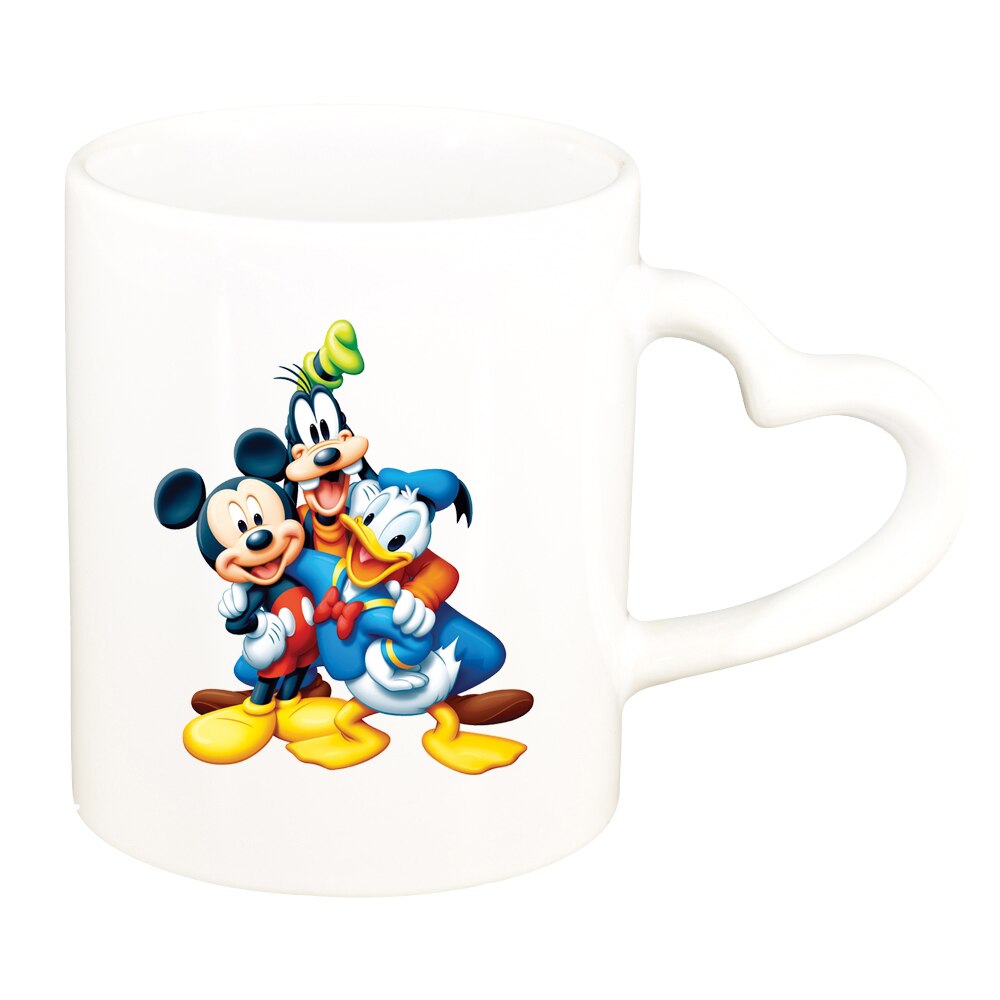 Cana Goofie, Mickey, Donald, alb, maner inima, 330ml, D1524